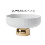 Maxbell Ceramic Fruit Plate Round Display Reusable Stand for Countertop Buffet Cake 6 inch