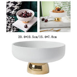 Maxbell Ceramic Fruit Plate Round Display Reusable Stand for Countertop Buffet Cake 6 inch