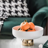 Maxbell Ceramic Fruit Plate Round Display Reusable Stand for Countertop Buffet Cake 6 inch