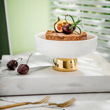 Maxbell Ceramic Fruit Plate Round Display Reusable Stand for Countertop Buffet Cake 6 inch