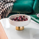 Maxbell Ceramic Fruit Plate Round Display Reusable Stand for Countertop Buffet Cake 6 inch