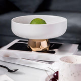 Maxbell Ceramic Fruit Plate Round Display Reusable Stand for Countertop Buffet Cake 6 inch