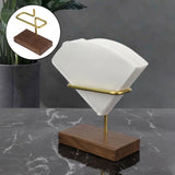 Maxbell Walnut Filter Paper Rack Holder Shelf for Fan-Shape Save Space Kitchen Cafe