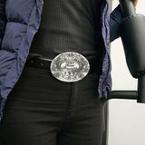 Maxbell Metal Beer Head Belt Party Funny Bottle Buckle Belt Buckle Beer Holder Silver