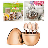 Maxbell Coffee Spoons Luxury Egg Dinner Set Spoons Flatware Home Furnishings Gold