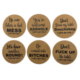 Maxbell 6Pcs Round Drink Coaster Non-Slip Table Mat with Shelf for Restaurant Home