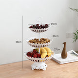 Maxbell Plastic Fruit Plate Cookie Tray Dried Fruit Basket for Wedding Home Decor Three layers