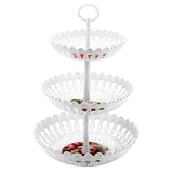 Maxbell Plastic Fruit Plate Cookie Tray Dried Fruit Basket for Wedding Home Decor Three layers