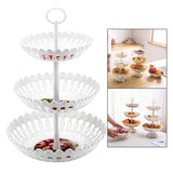 Maxbell Plastic Fruit Plate Cookie Tray Dried Fruit Basket for Wedding Home Decor Three layers