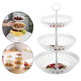 Maxbell Plastic Fruit Plate Cookie Tray Dried Fruit Basket for Wedding Home Decor Three layers
