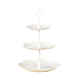 Maxbell Storage Tray Dessert Tower 3 Layer Cupcake Dessert Candy Dish for Dresser white 33cm