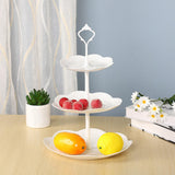 Maxbell Storage Tray Dessert Tower 3 Layer Cupcake Dessert Candy Dish for Dresser white 33cm
