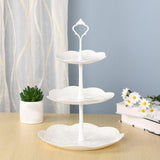 Maxbell Storage Tray Dessert Tower 3 Layer Cupcake Dessert Candy Dish for Dresser white 33cm