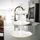 Maxbell Storage Tray Dessert Tower 3 Layer Cupcake Dessert Candy Dish for Dresser white 33cm