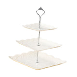 Maxbell Storage Tray Dessert Tower 3 Layer Cupcake Dessert Candy Dish for Dresser silver 37cm