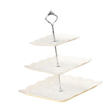 Maxbell Storage Tray Dessert Tower 3 Layer Cupcake Dessert Candy Dish for Dresser silver 37cm