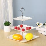 Maxbell Storage Tray Dessert Tower 3 Layer Cupcake Dessert Candy Dish for Dresser silver 37cm