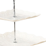 Maxbell Storage Tray Dessert Tower 3 Layer Cupcake Dessert Candy Dish for Dresser silver 37cm