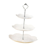 Maxbell Storage Tray Dessert Tower 3 Layer Cupcake Dessert Candy Dish for Dresser silver 33cm