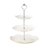 Maxbell Storage Tray Dessert Tower 3 Layer Cupcake Dessert Candy Dish for Dresser silver 33cm