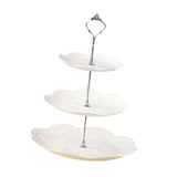 Maxbell Storage Tray Dessert Tower 3 Layer Cupcake Dessert Candy Dish for Dresser silver 33cm