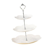 Maxbell Storage Tray Dessert Tower 3 Layer Cupcake Dessert Candy Dish for Dresser silver 33cm