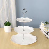 Maxbell Storage Tray Dessert Tower 3 Layer Cupcake Dessert Candy Dish for Dresser silver 33cm