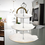 Maxbell Storage Tray Dessert Tower 3 Layer Cupcake Dessert Candy Dish for Dresser silver 33cm