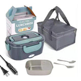 Maxbell 2 in 1 Electric Lunch Box with Fork & Spoon Detachable for Car Truck Office