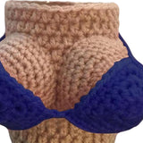 Maxbell Bikini Knitted Bottle Cover Crochet For Beer Bottles Sodas Decor Dark Blue
