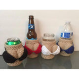 Maxbell Bikini Knitted Bottle Cover Crochet For Beer Bottles Sodas Decor Dark Blue