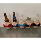 Maxbell Bikini Knitted Bottle Cover Crochet For Beer Bottles Sodas Decor Dark Blue