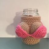 Maxbell Bikini Knitted Bottle Cover Crochet For Beer Bottles Sodas Decor Dark Blue