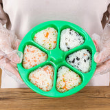 Maxbell DIY Sushi Mold 6 Holes Rice Ball Press Maker Triangular Sushi Mould