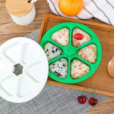 Maxbell DIY Sushi Mold 6 Holes Rice Ball Press Maker Triangular Sushi Mould