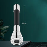 Maxbell Water Faucet Extension Pipe Rotary Water Saving Extension Tube Black 30cm