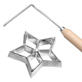 Maxbell Rosette Iron Set Maker Mold With Handle Waffle Timbale Molds Five-pointed