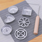 Maxbell Rosette Iron Set Maker Mold With Handle Waffle Timbale Molds Five-pointed