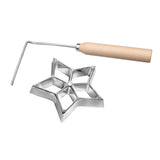 Maxbell Rosette Iron Set Maker Mold With Handle Waffle Timbale Molds Five-pointed