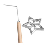 Maxbell Rosette Iron Set Maker Mold With Handle Waffle Timbale Molds Five-pointed