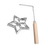Maxbell Rosette Iron Set Maker Mold With Handle Waffle Timbale Molds Five-pointed