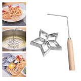 Maxbell Rosette Iron Set Maker Mold With Handle Waffle Timbale Molds Five-pointed