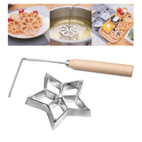 Maxbell Rosette Iron Set Maker Mold With Handle Waffle Timbale Molds Five-pointed