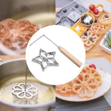 Maxbell Rosette Iron Set Maker Mold With Handle Waffle Timbale Molds Five-pointed
