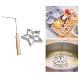Maxbell Rosette Iron Set Maker Mold With Handle Waffle Timbale Molds Five-pointed