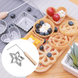 Maxbell Rosette Iron Set Maker Mold With Handle Waffle Timbale Molds Five-pointed