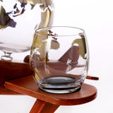 Maxbell Whisky Decanter Airplane Globe Set with 2 Etched Globe Whisky Glasses