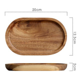 Maxbell Oval Acacia Wood Solid Serving Trays for Fruit Bread Snacks Plate Appetizers