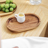 Maxbell Oval Acacia Wood Solid Serving Trays for Fruit Bread Snacks Plate Appetizers