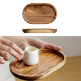Maxbell Oval Acacia Wood Solid Serving Trays for Fruit Bread Snacks Plate Appetizers